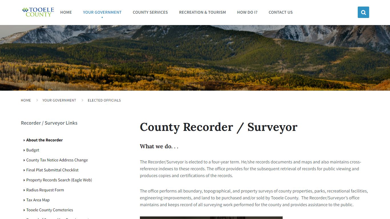 Recorder / Surveyor – Tooele - Tooele County, Utah